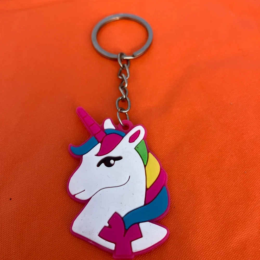 White and Blue Unicorn Keychain